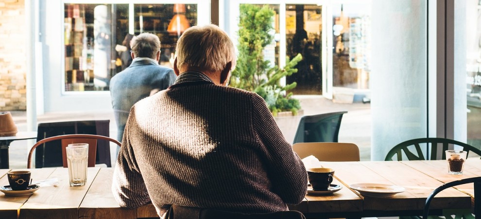 Elderly man in a Café